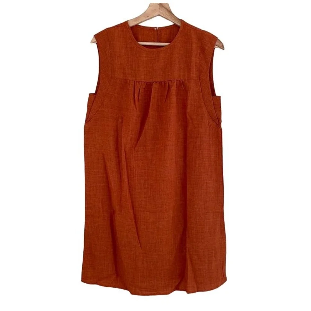 BOPOCO Sleeveless Mini Sheath Dress In Rust Sizse S/M‎